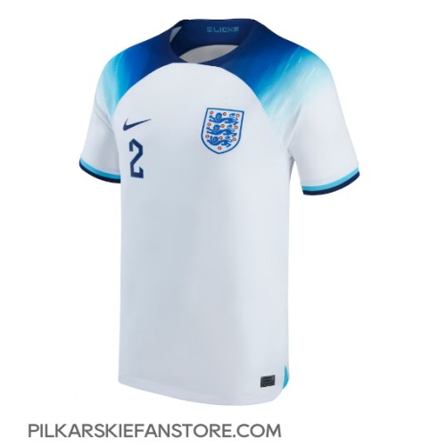 Tanie Strój piłkarski Anglia Kyle Walker #2 Koszulka Podstawowej MŚ 2022 Krótkie Rękawy